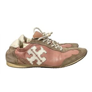 Tory Burch suede pink white sneakers 6.5